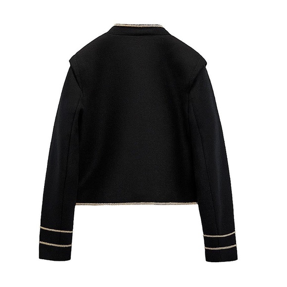 ZARA | Cropped Jacket With Gold Details - Picture 7 of 9